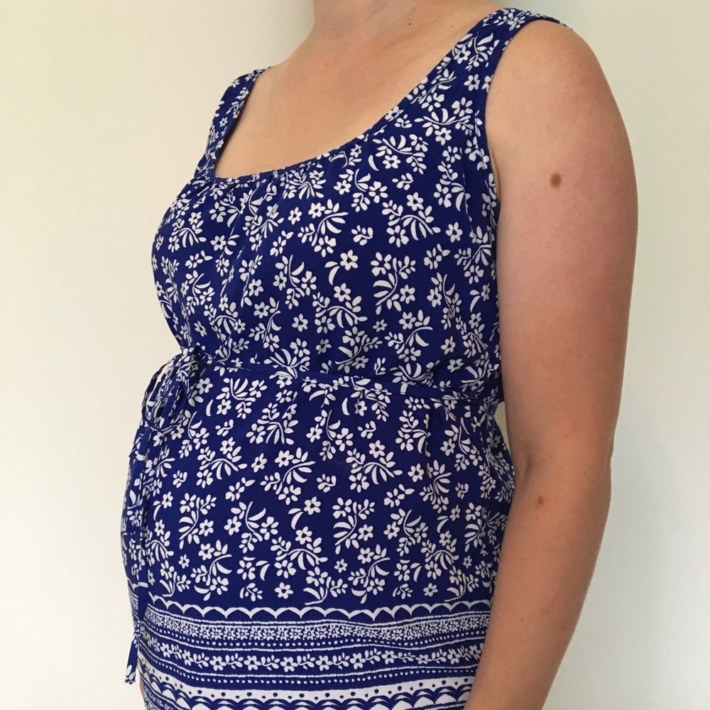 Pleated Neck Maternity Tank Top